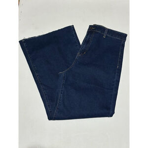 ANNIEWEAR Dark Wash Wide Leg Denim Jeans, High Rise, NWT, Woman’s Large